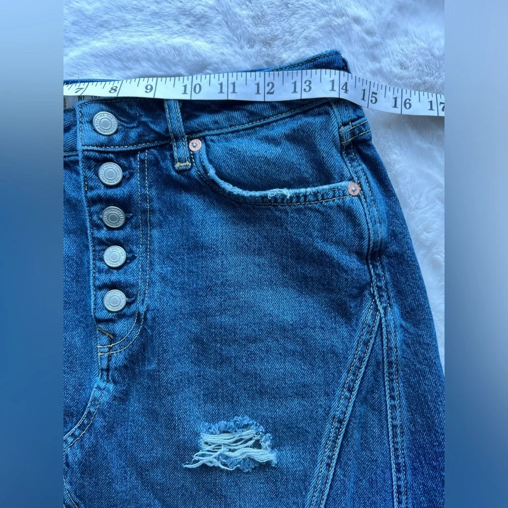 WE THE FREE Button Fly Denim Mini Skirt Size 29